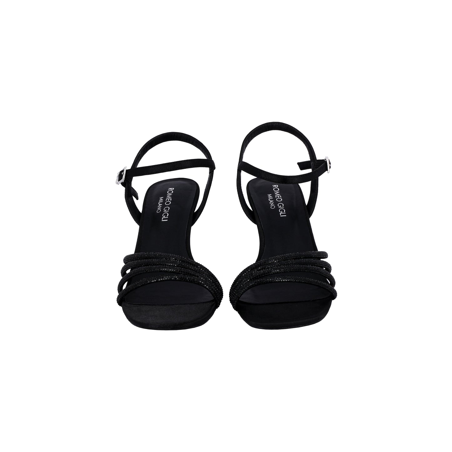 Sandali con tacco alto e strass